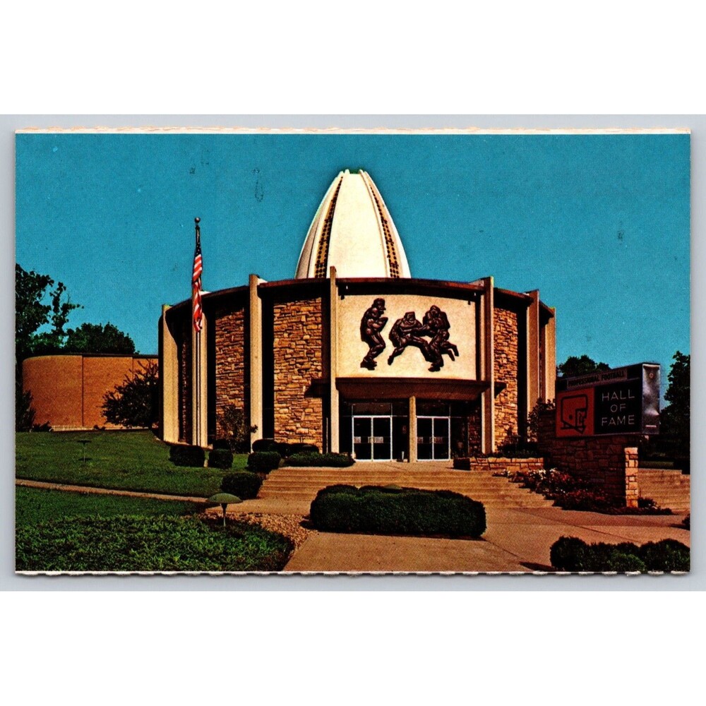 Postcard Ohio Canton Pro Football Hall of Fame Sports Shrine Vintage c1970s OH